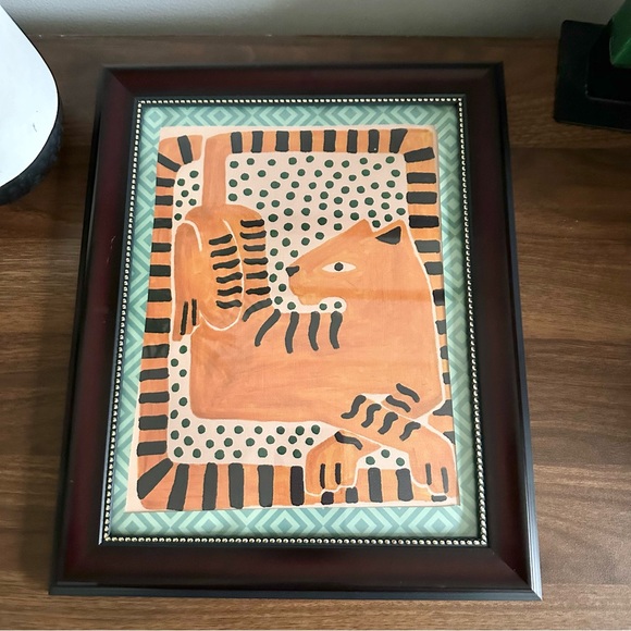 Abstract Tiger Print Framed Wall Art Canvas Picture Jungle Big Cat Hanging Boho - Picture 3 of 7